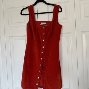 Urban Outfitters Burnt Orange Corduroy Button-up Dress